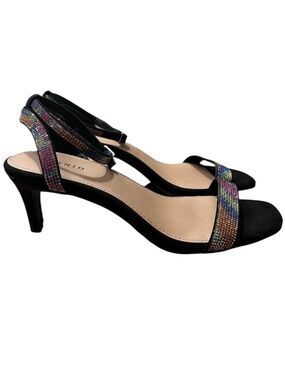 TORRID Rainbow Embellished Sparkle Faux Suede Dressy Kitten Heels Size 9 WW
